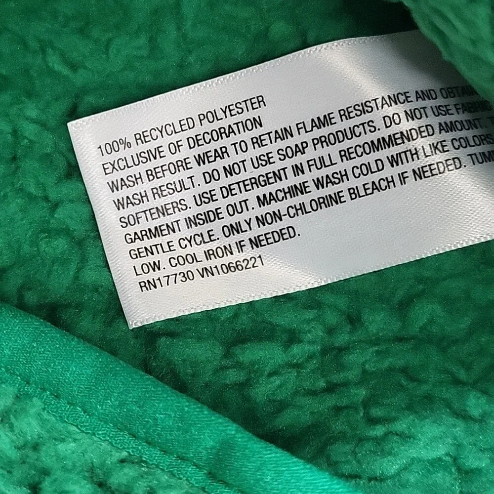 Kids Boys Girls Sherpa Pajama Pullover Small Size 6/7 Green Long Sleeves Top